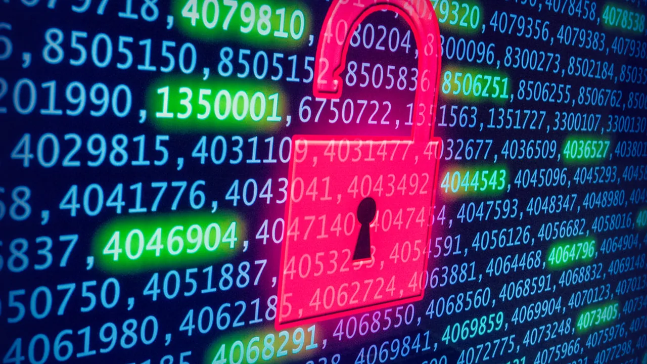 Digital security breach concept on a computer screen